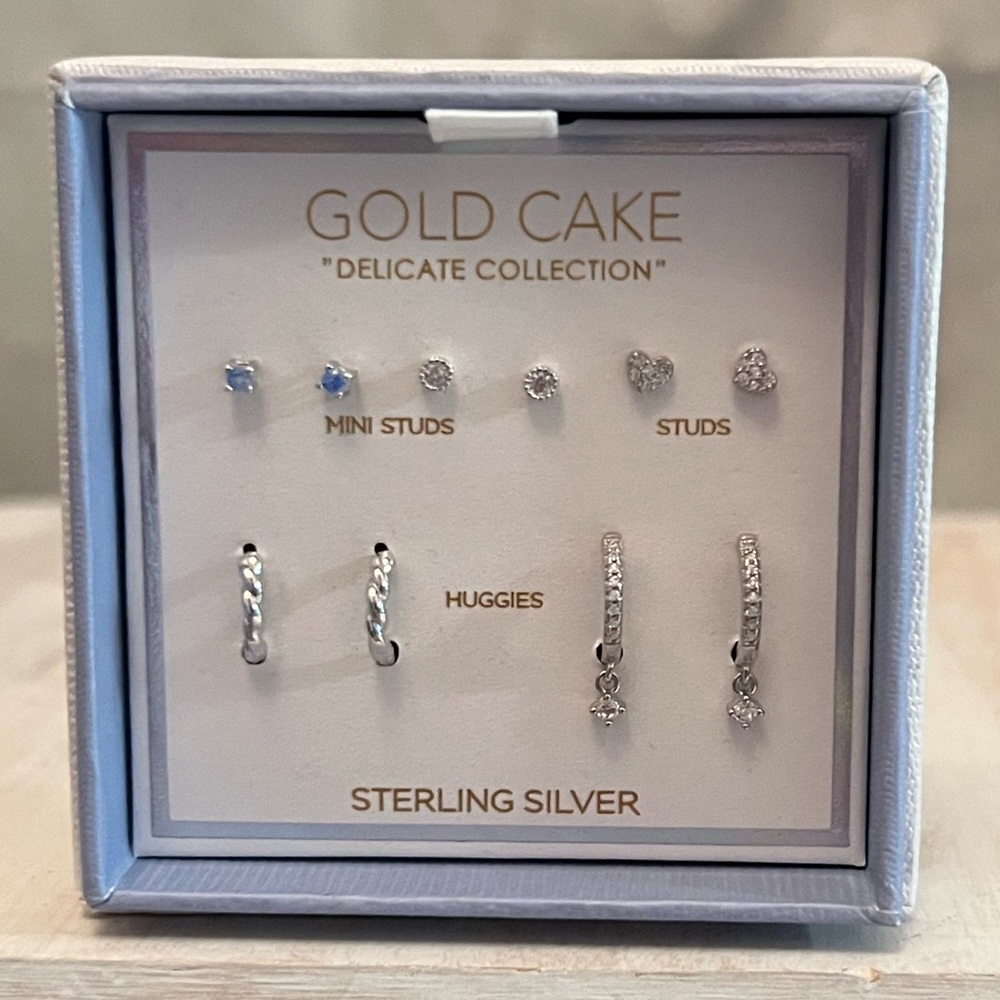 Gold Cake Delicate Collection Five Earring Set